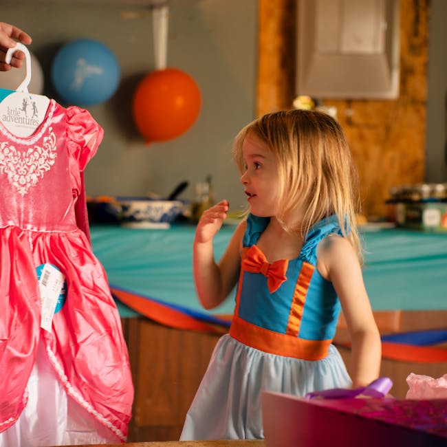 Girls Princess Dress Birthday Frock Pink 4-6Y 1