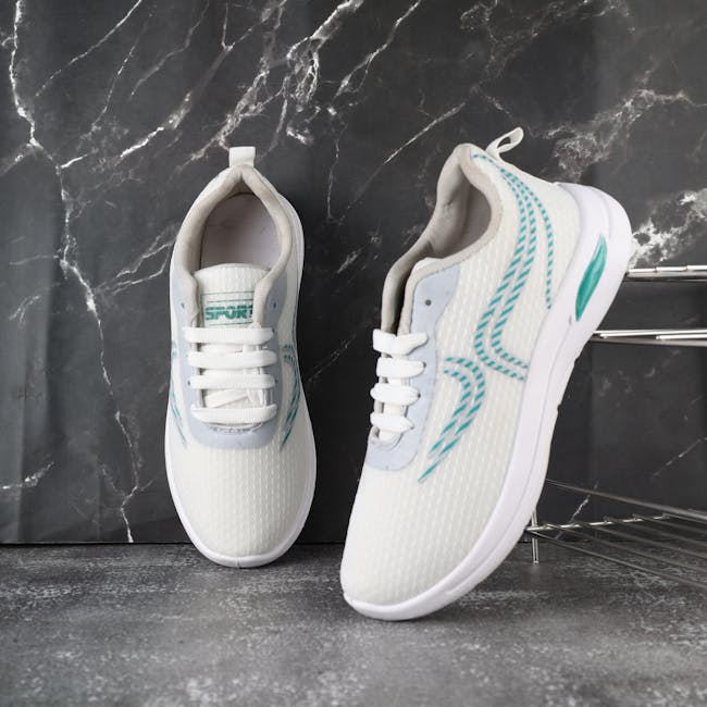 Walton Men Running Shoes Mesh White Blue 3